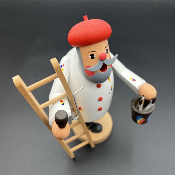 Erzgebirge Smoker Painter Maler Ladder 7" Karl Werner Germany Vintage Handmade - Picture 13 of 13
